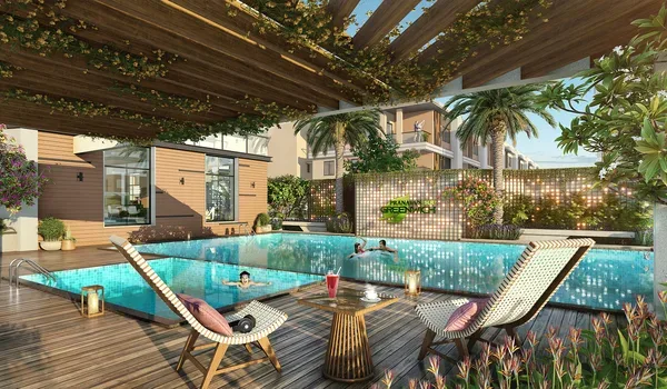 Landscaped leisure deck representing lifestyle amenity zones in a residential community